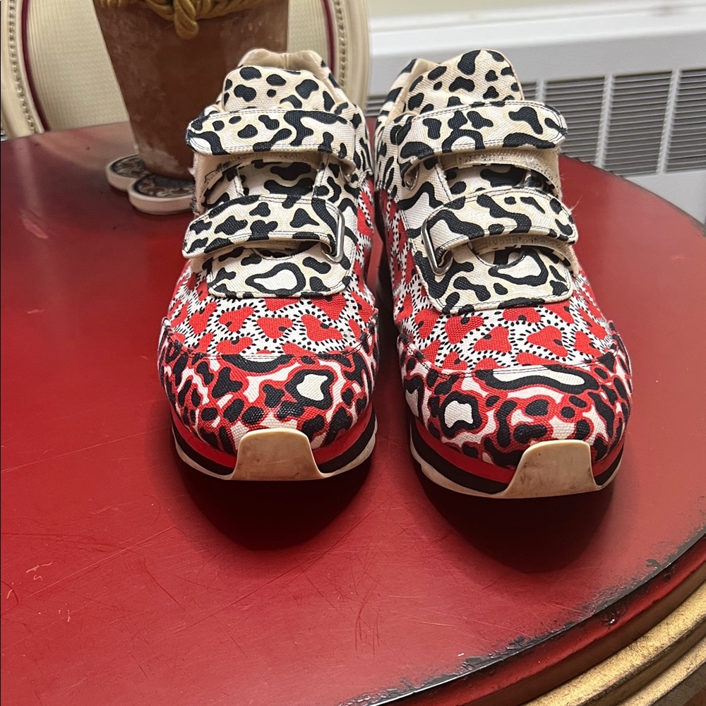 Stella McCartney Red and Black Patterned Sneakers
